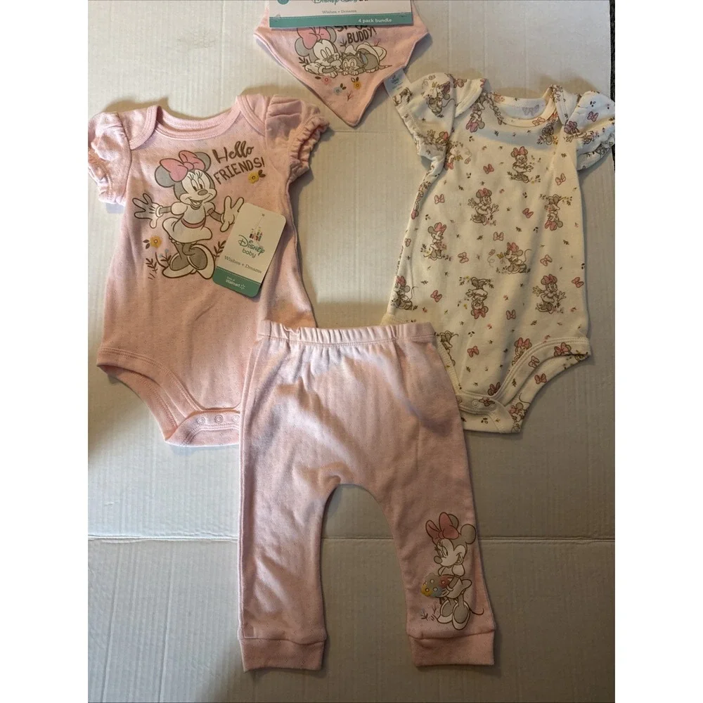 Baby girl clothes, 6-9 months, Disney Baby Minnie 4 piece set
